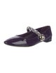 Miu Miu Patent Leather Crystal Embellishments Mary Jane Flats
