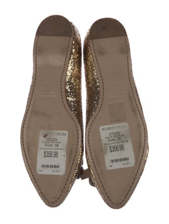 Miu Miu Glitter Bow Accents Flats