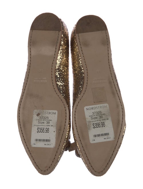 Miu Miu Glitter Bow Accents Flats