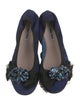 Miu Miu Suede Crystal Embellishments Flats