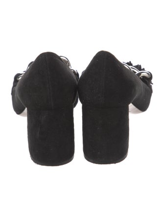 Miu Miu Suede Chain-Link Accents Pumps