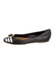 Miu Miu Leather Striped Ballet Flats