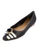 Miu Miu Leather Striped Ballet Flats