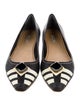 Miu Miu Leather Striped Ballet Flats