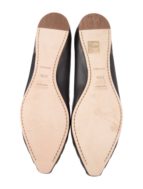 Miu Miu Leather Striped Ballet Flats