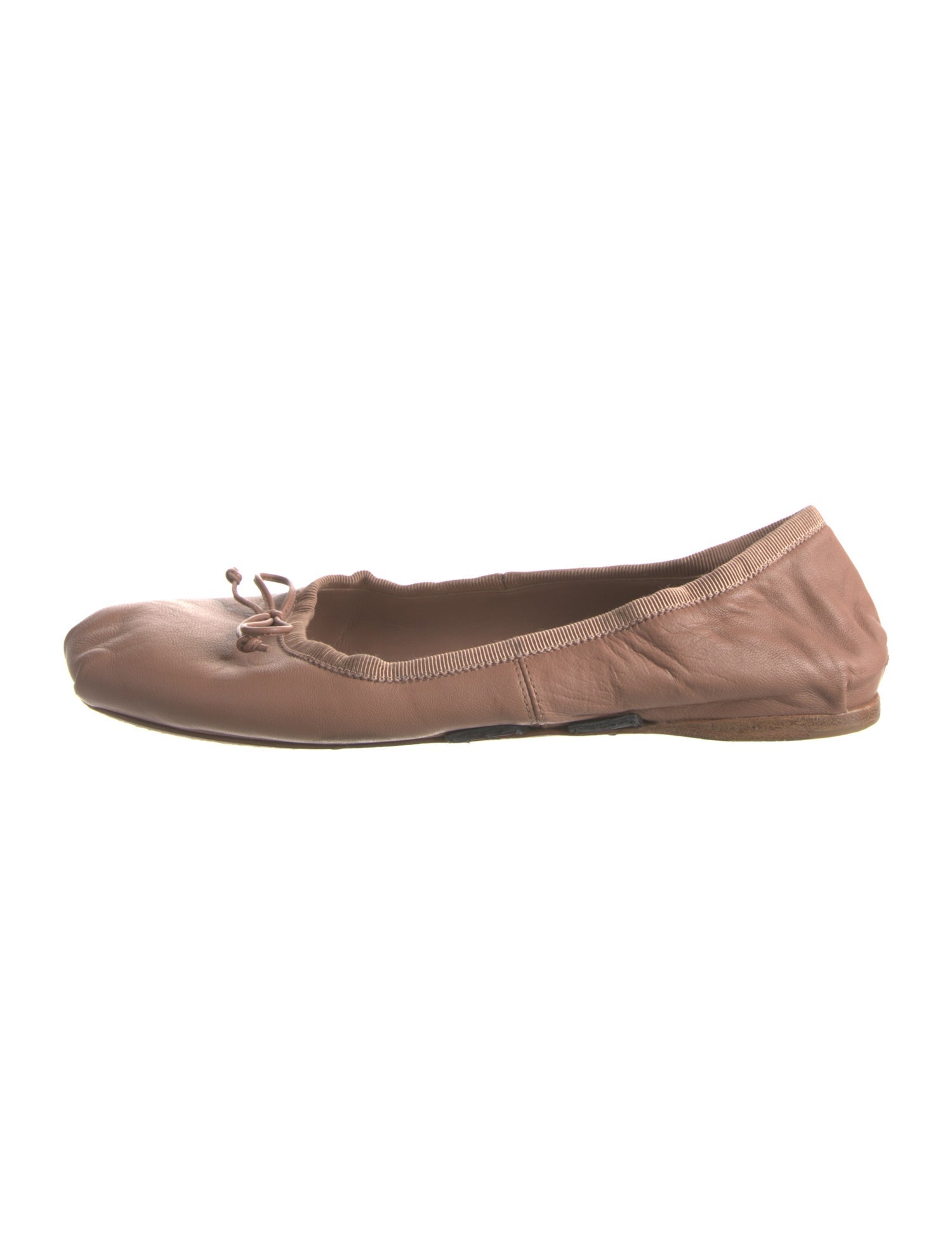 Miu Miu Leather Bow Accents Ballet Flats