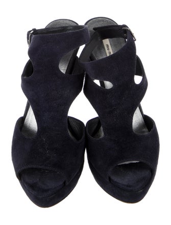 Miu Miu Suede T-Strap Sandals