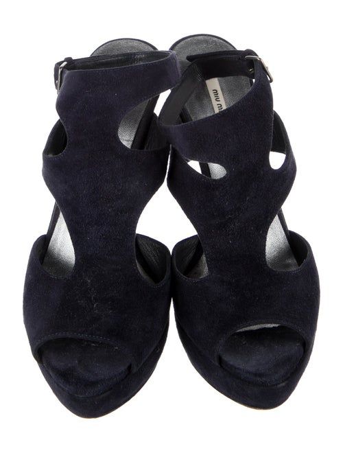 Miu Miu Suede T-Strap Sandals