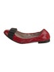 Miu Miu Patent Leather Bow Accents Ballet Flats