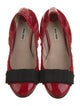 Miu Miu Patent Leather Bow Accents Ballet Flats