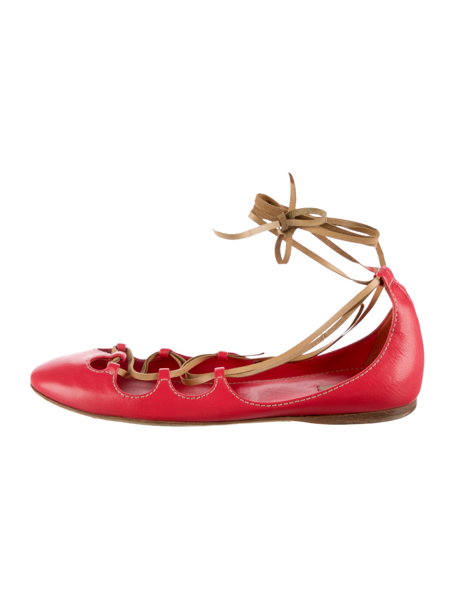 Miu Miu Leather Leather Trim Embellishment Flats