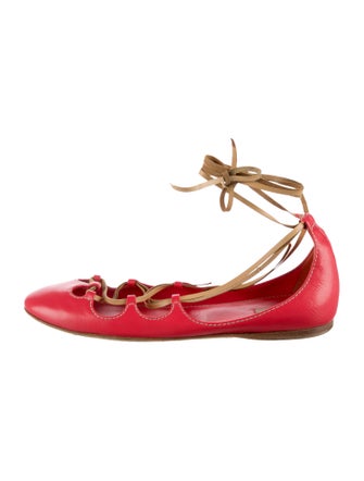 Miu Miu Leather Leather Trim Embellishment Flats