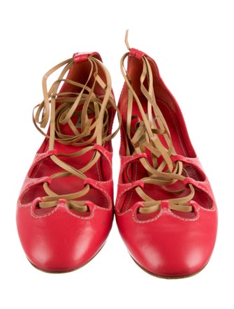 Miu Miu Leather Leather Trim Embellishment Flats