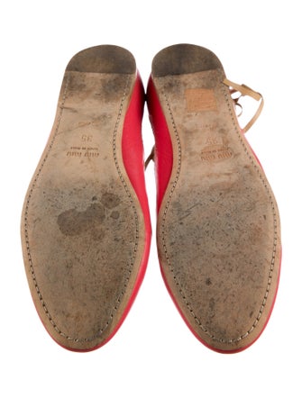 Miu Miu Leather Leather Trim Embellishment Flats