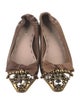 Miu Miu Leather Bow Accents Flats