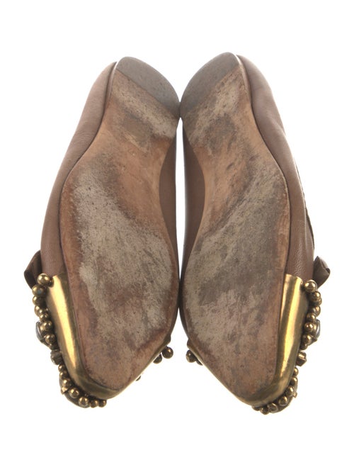 Miu Miu Leather Bow Accents Flats