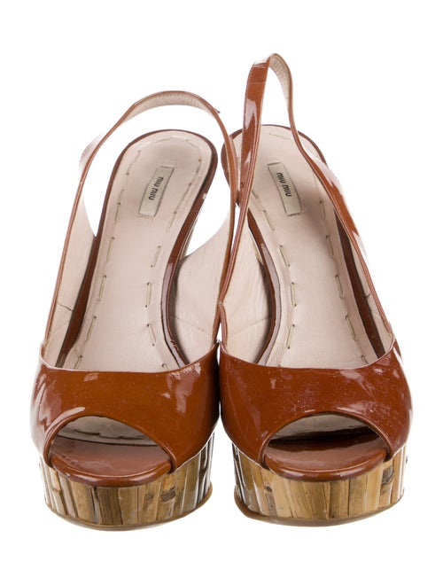 Miu Miu Patent Leather Slingback Sandals
