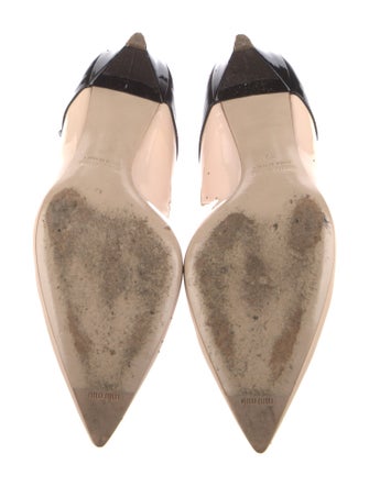 Miu Miu Spike Accents Patent Leather Pumps