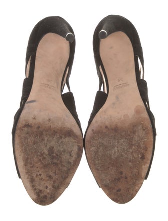 Miu Miu Suede Cutout Accent Pumps