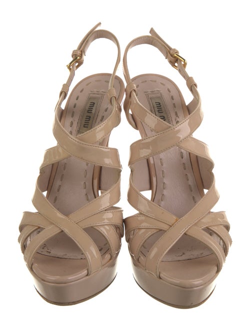 Miu Miu Patent Leather Slingback Sandals