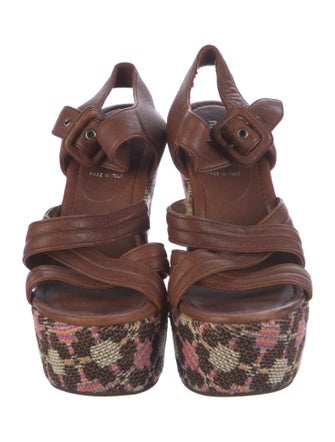 Miu Miu Leather Slingback Sandals