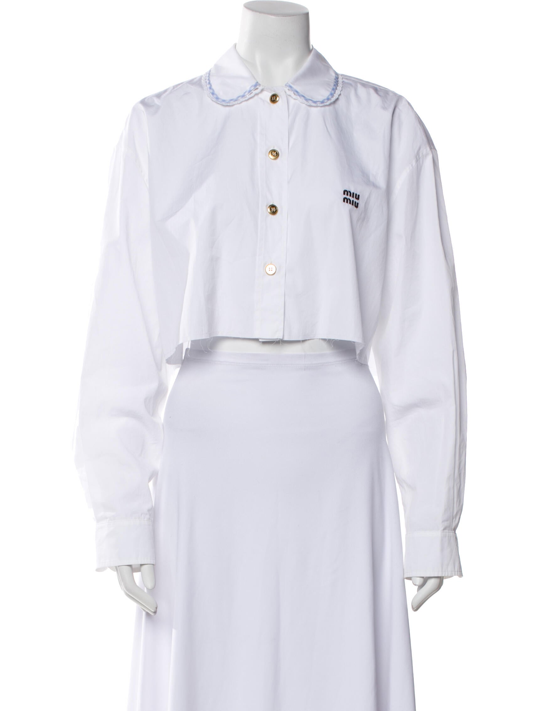 Miu Miu 2022 Long Sleeve Crop Top
