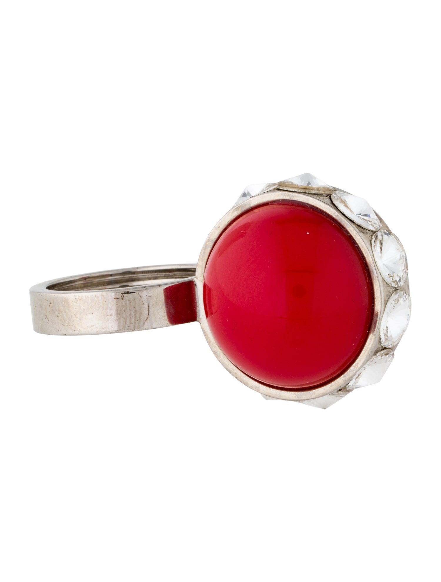 Miu Miu Resin & Crystal Cocktail Ring