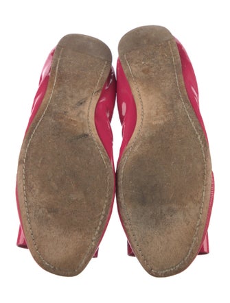 Miu Miu Patent Leather Bow Accents Ballet Flats