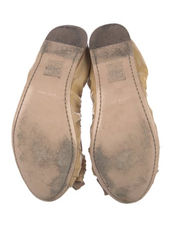Miu Miu Patent Leather Bow Accents Ballet Flats