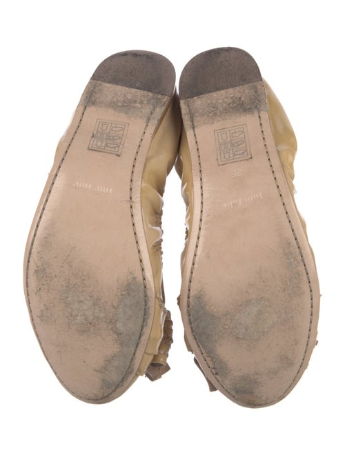 Miu Miu Patent Leather Bow Accents Ballet Flats