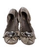Miu Miu Leather Bow Accents Ballet Flats
