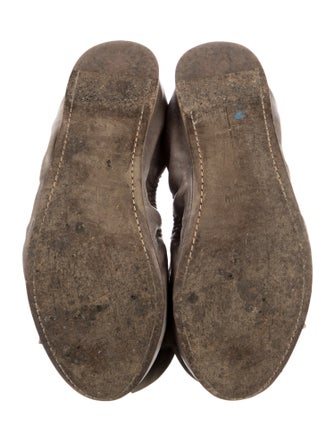 Miu Miu Leather Bow Accents Ballet Flats