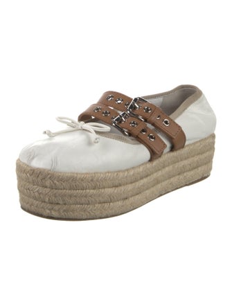 Miu Miu Leather Bow Accents Espadrilles