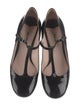 Miu Miu Patent Leather Crystal Embellishments T-Strap Pumps
