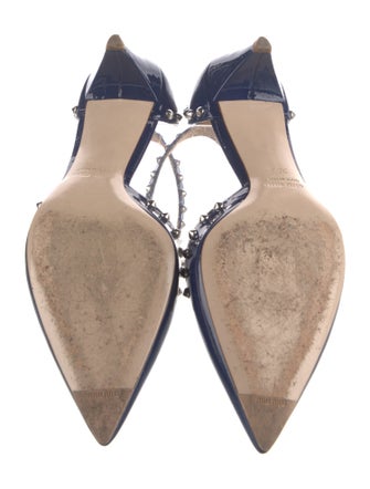 Miu Miu Patent Leather Studded Accents D'Orsay Pumps