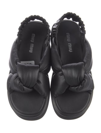 Miu Miu Leather Slingback Sandals