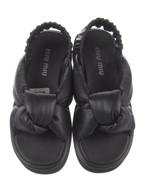 Miu Miu Leather Slingback Sandals