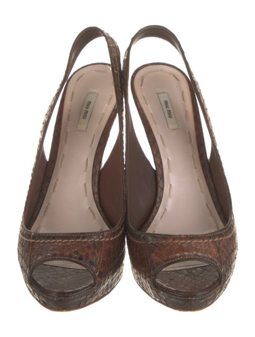 Miu Miu Snakeskin Slingback Sandals