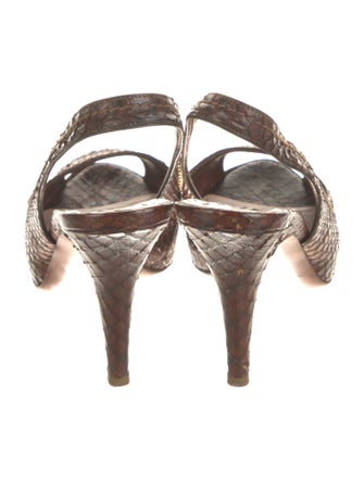 Miu Miu Snakeskin Slingback Sandals