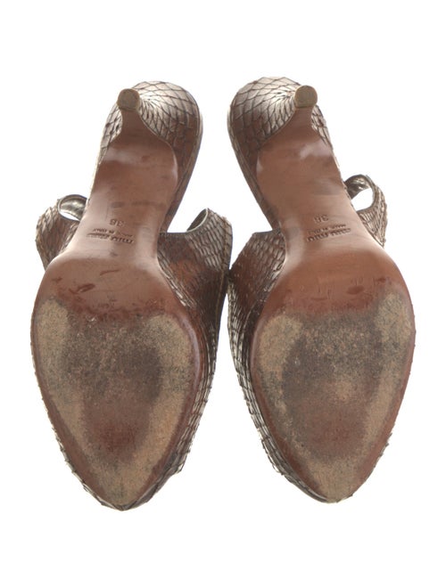 Miu Miu Snakeskin Slingback Sandals