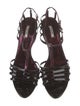 Miu Miu Patent Leather Cutout Accent T-Strap Sandals