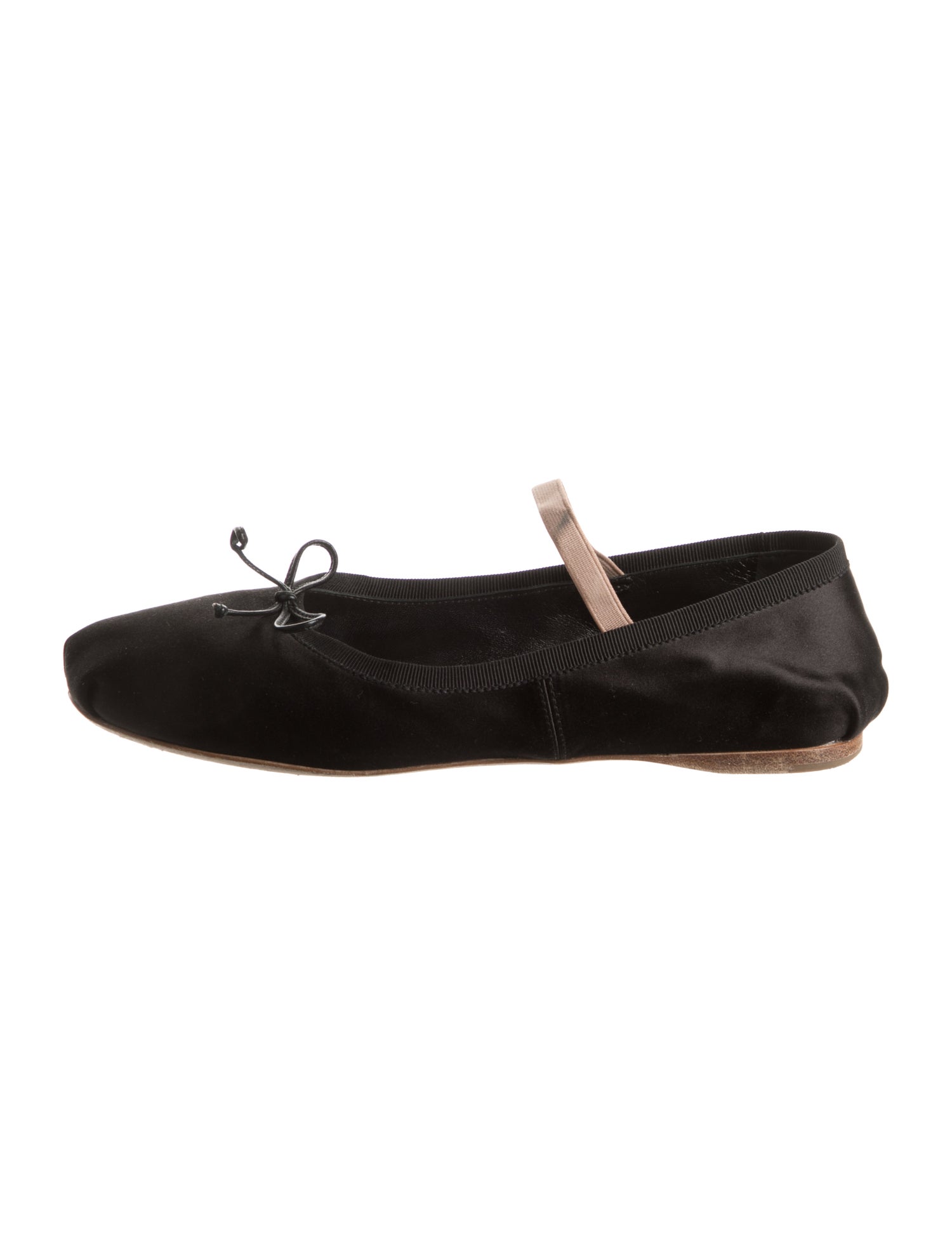 Miu Miu Satin Bow Accents Mary Jane Flats