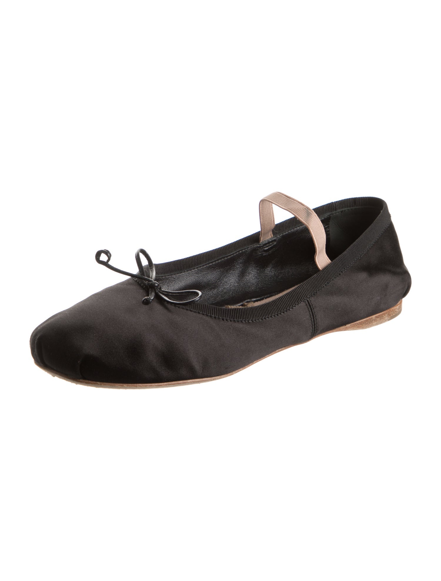 Miu Miu Satin Bow Accents Mary Jane Flats