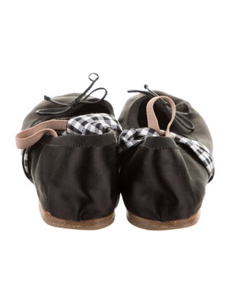Miu Miu Satin Bow Accents Mary Jane Flats
