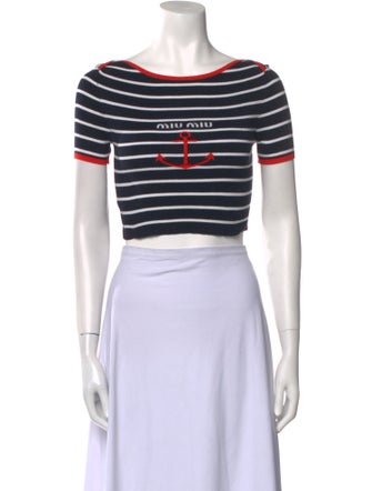 Miu Miu 2023 Striped Crop Top