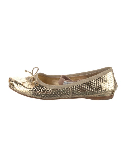 Miu Miu Leather Animal Print Ballet Flats