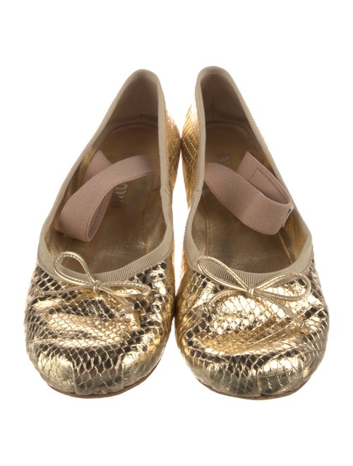 Miu Miu Leather Animal Print Ballet Flats