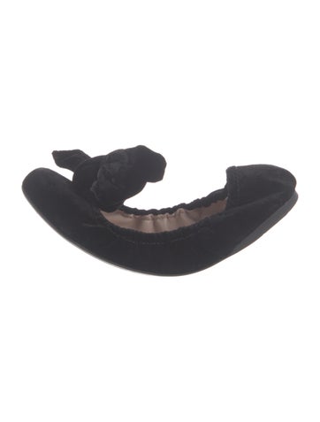 Miu Flats Velvet Bow Accents Ballet IT 37 | 7