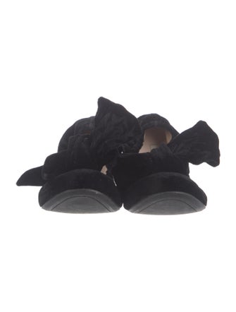 Miu Miu Velvet Bow Accents Ballet Flats
