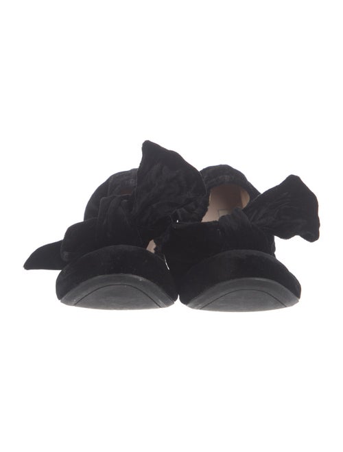Miu Miu Velvet Bow Accents Ballet Flats